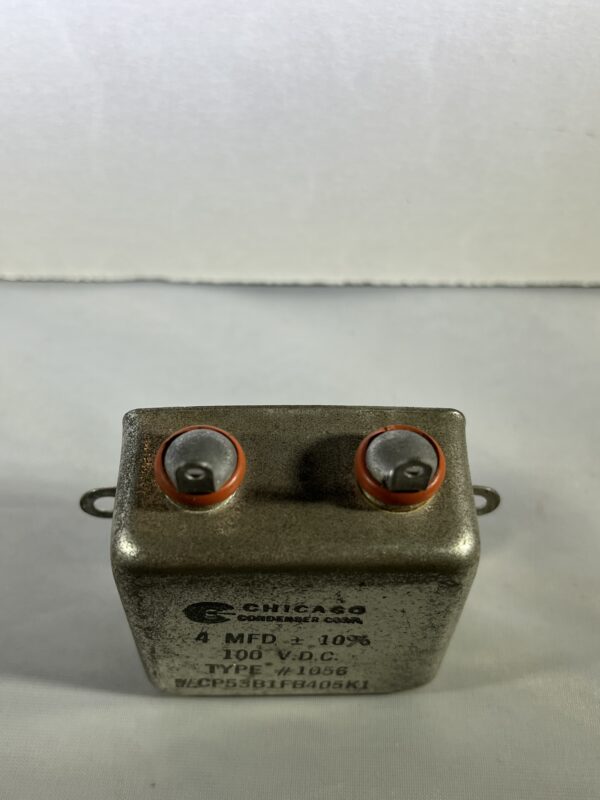 CP23B1FB405K1 High Voltage Capacitor 4 uF 100 VDC P/N 1056 Chicago Condenser Corp - Image 2