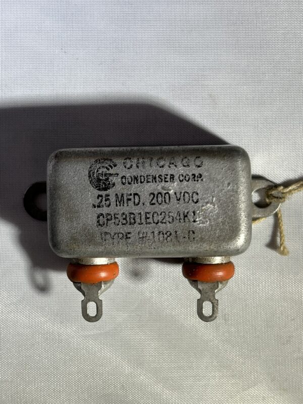 CP53B1EC254K1 High Voltage Capacitor .25 uF 200 VDC P/N 1081-C Chicago Condenser Corp - Image 2