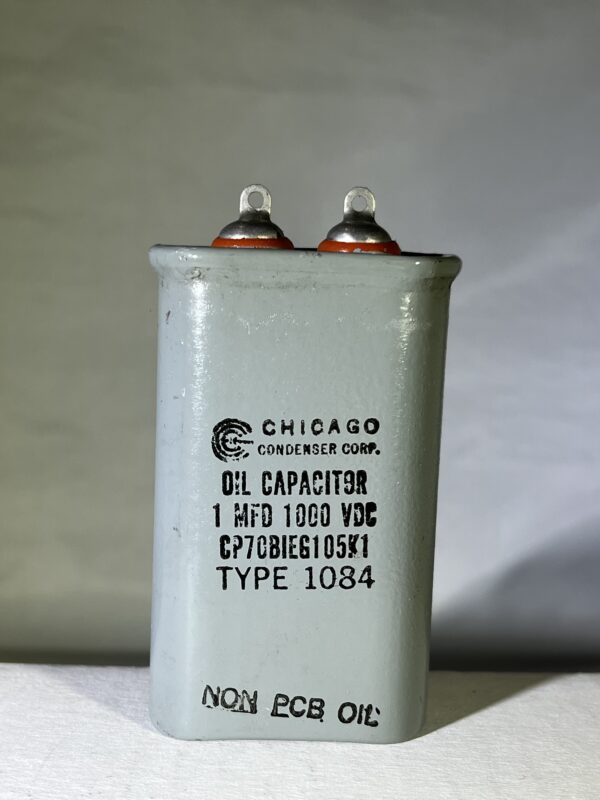 CP70B1EG105K1 (CQ72) High Voltage Capacitor 1 uF 1000 VDC P/N 1084 Chicago Condenser Corp