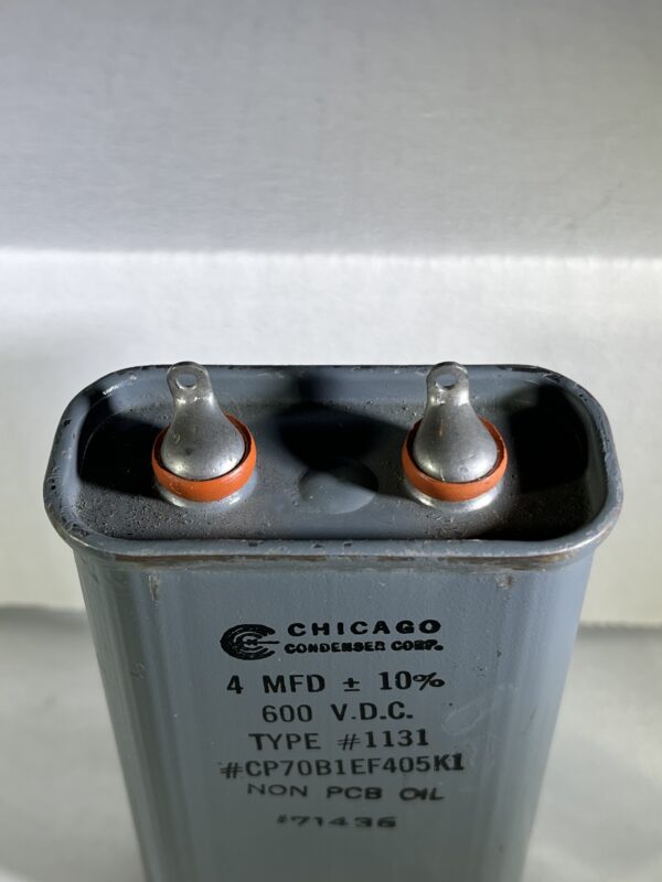 CP70B1EF405K1 (CQ72) High Voltage Capacitor 4 MFD 600 VDC P/N 1131 Chicago Condenser Corp - Image 2