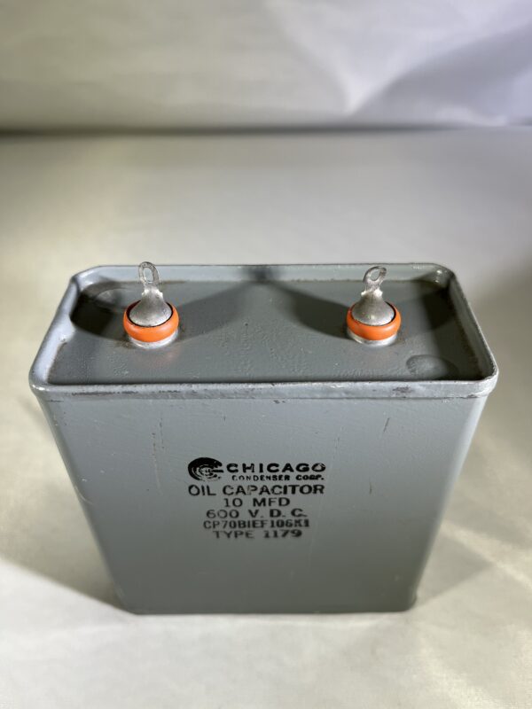 CP70B1EF106K1 (CQ72) High Voltage Capacitor 10 MFD 600 VDC P/N 1179 Manufactured Can Chicago Condenser Corp - Image 2