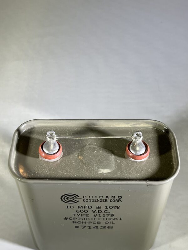 CP70B1EF106K1 (CQ72) High Voltage Capacitor 10 MFD 600 VDC P/N 1179 Chicago Condenser Corp - Image 2