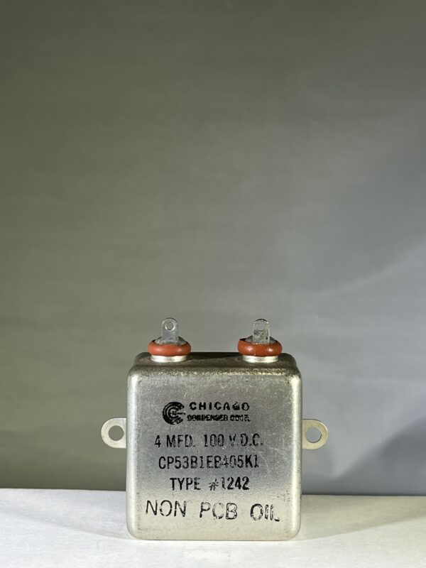 CP53B1EB405K1 High Voltage Capacitor 4 MFD 100 VDC P/N 1242 Chicago Condenser Corp