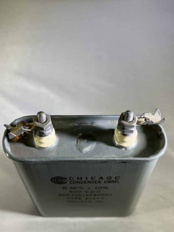 CP70E1EF805K1 (CQ72) High Voltage Capacitor 8 MFD 600 VDC P/N 1243 Chicago Condenser Corp - Image 2