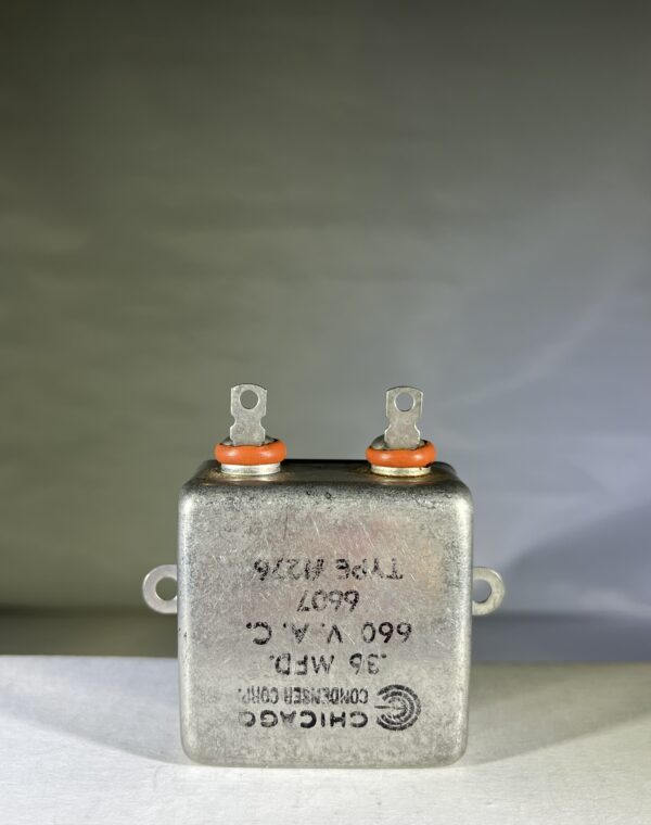 High Voltage Capacitor .36 MFD 660 VAC P/N 1276 Chicago Condenser Corp