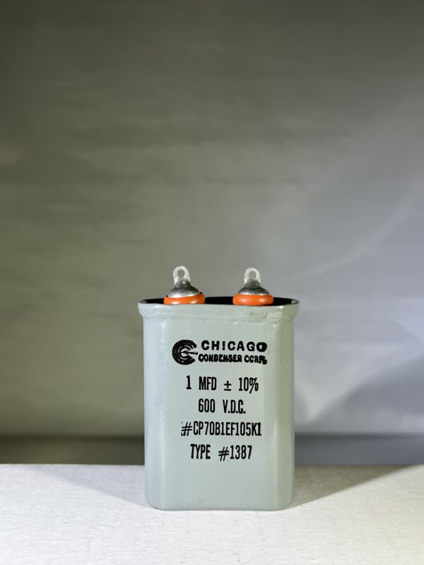 CP70B1EF105K1 (CQ72) High Voltage Capacitor 1 MFD 600 VDC P/N 1387 Chicago Condenser Corp