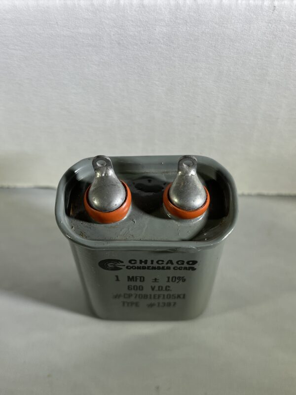 CP70B1EF105K1 (CQ72) High Voltage Capacitor 1 MFD 600 VDC P/N 1387 Chicago Condenser Corp - Image 2