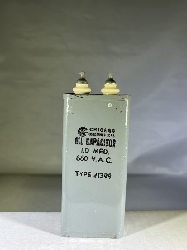 High Voltage Capacitor 1.0 MFD 660 VAC P/N 1399 Chicago Condenser Corp