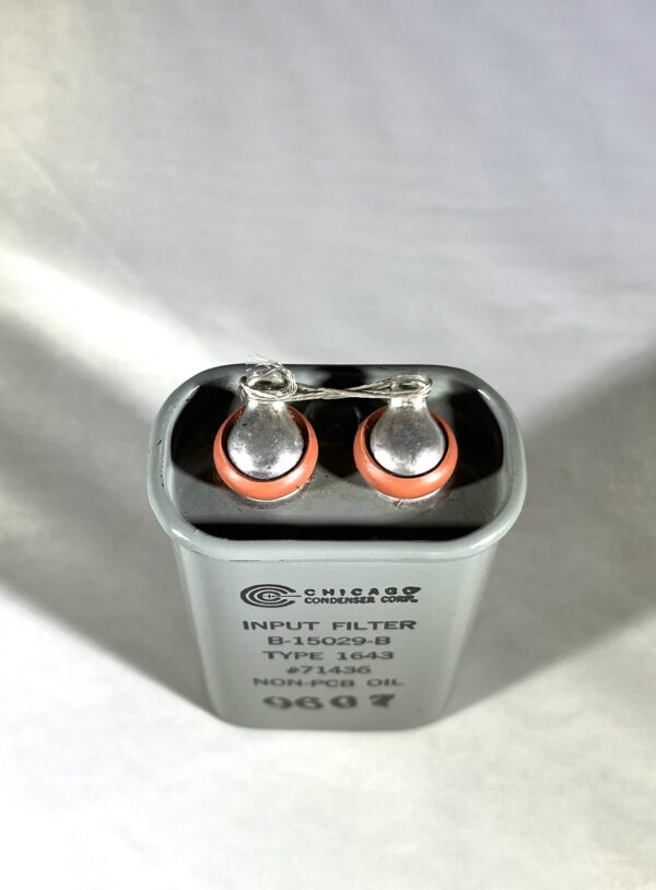 High Voltage Filter Capacitor 0.1 uF 400 VDC P/N 1643 Chicago Condenser Corp B-15029-B - Image 2