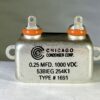 CP53B1EG254K1 High Voltage Capacitor 0.25 MFD 1000 VDC P/N 1691 Chicago Condenser Corp