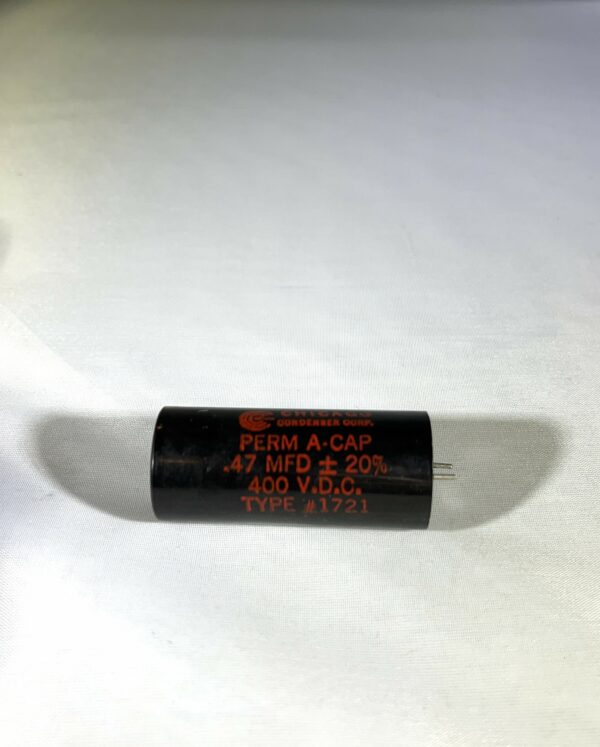 High Voltage Capacitor .47 MFD 400 VDC P/N 1721 Chicago Condenser Corp