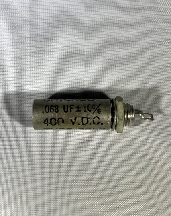U.S.N.#1596678-1-D1 High Voltage Capacitor .068 uF 400 VDC P/N 3053 Chicago Condenser Corp