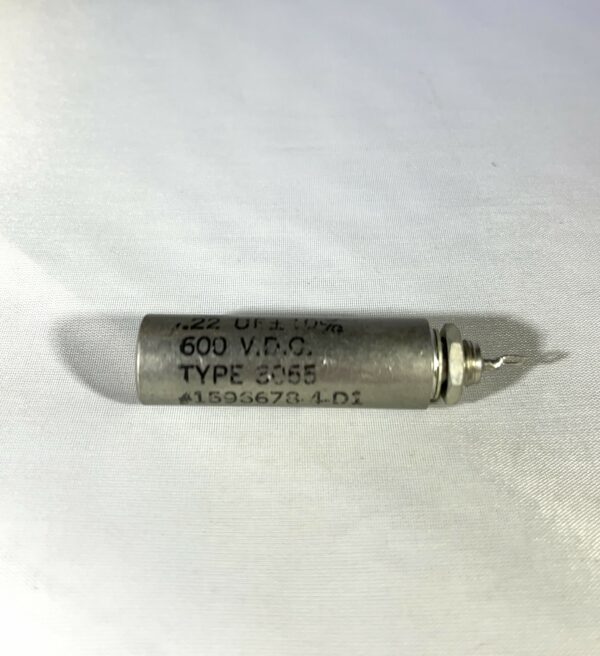 U.S.N.1596678-4 High Voltage Capacitor .22 uF 600 VDC P/N 3055 Chicago Condenser Corp