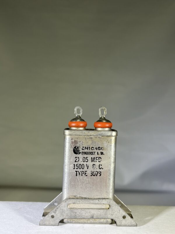 High Voltage Capacitor 2 x .05 MFD 1500 VDC P/N 3079 Chicago Condenser Corp