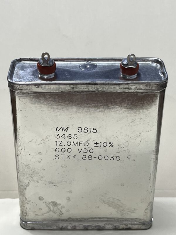 High Voltage Capacitor 12 uF 600 VDC P/N 3465 Chicago Condenser Corp 88-0038