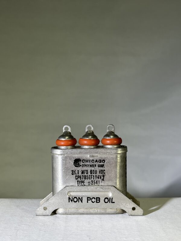 CP67B5EF104V High Voltage Capacitor 3 x .1 MFD 600 VDC P/N 3541 Chicago Condenser Corp
