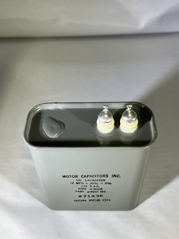 8037164 High Voltage Capacitor 12 MFD 115 VAC P/N 3653E Chicago Condenser Corp - Image 2