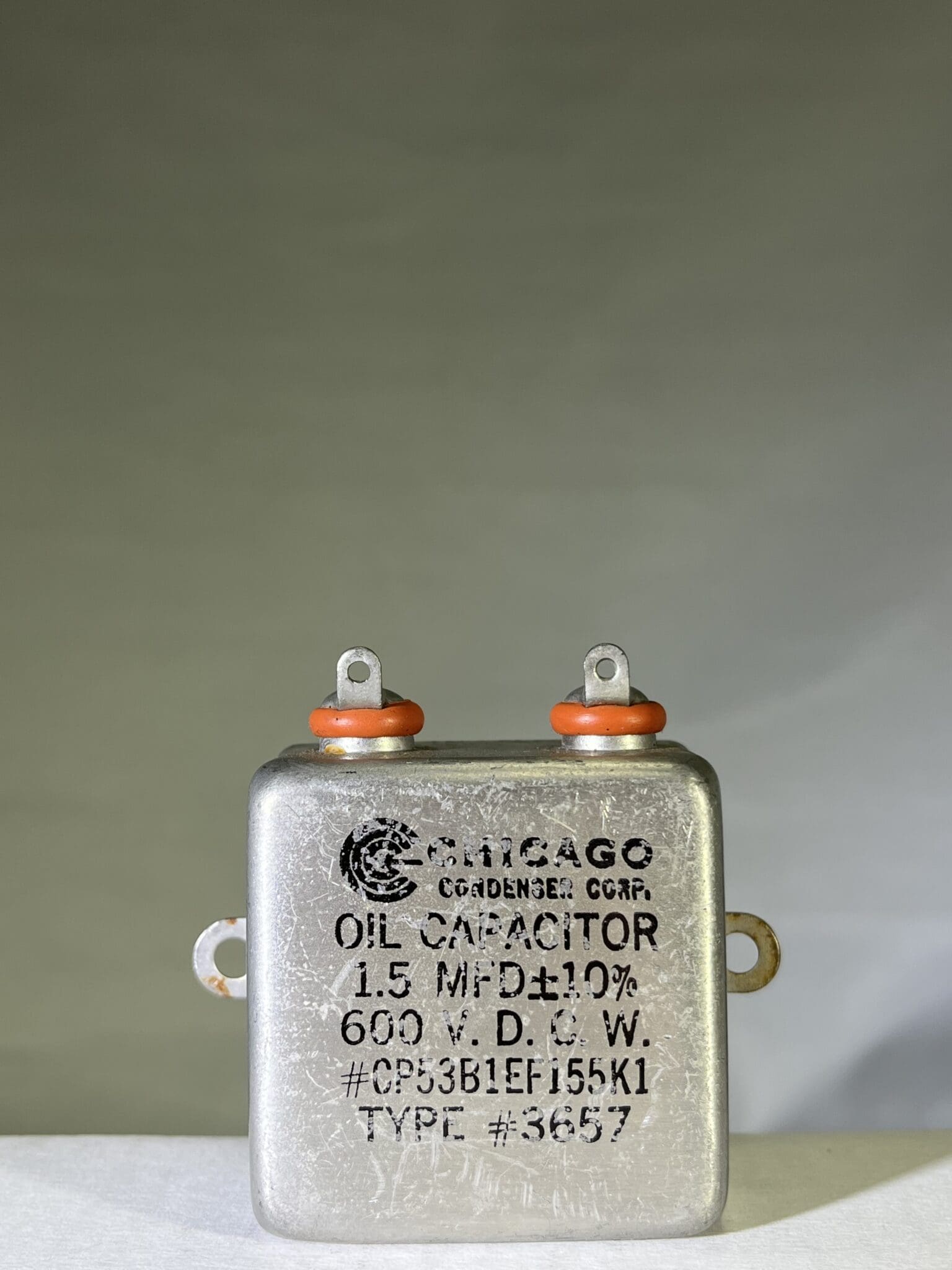 CP53B1EF155K1 High Voltage Capacitor 1.5 MFD 600 VDCW P/N 3657 Chicago ...
