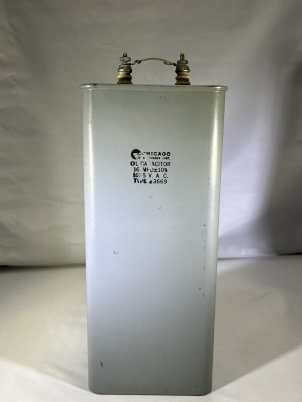 High Voltage Capacitor 16 MFD 1025 VAC P/N 3669 Chicago Condenser Corp
