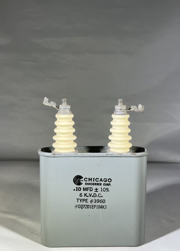 CQ72D1EP104K3 High Voltage Capacitor .10 MFD 6000 VDC P/N 3960 Chicago Condenser Corp