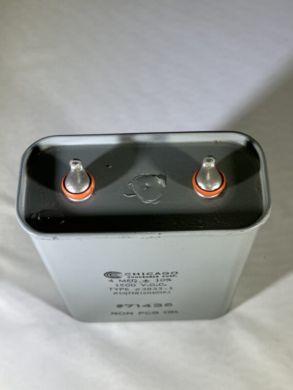 CQ72B1EH405K3 High Voltage Capacitor 4 MFD 1500 VDC P/N 3833-1 Chicago Condenser Corp - Image 2