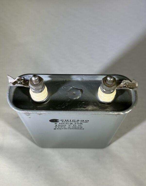 CQ72E1GH405K3 High Voltage Capacitor 4 MFD 1500 VDC P/N 3865 Chicago Condenser Corp - Image 2