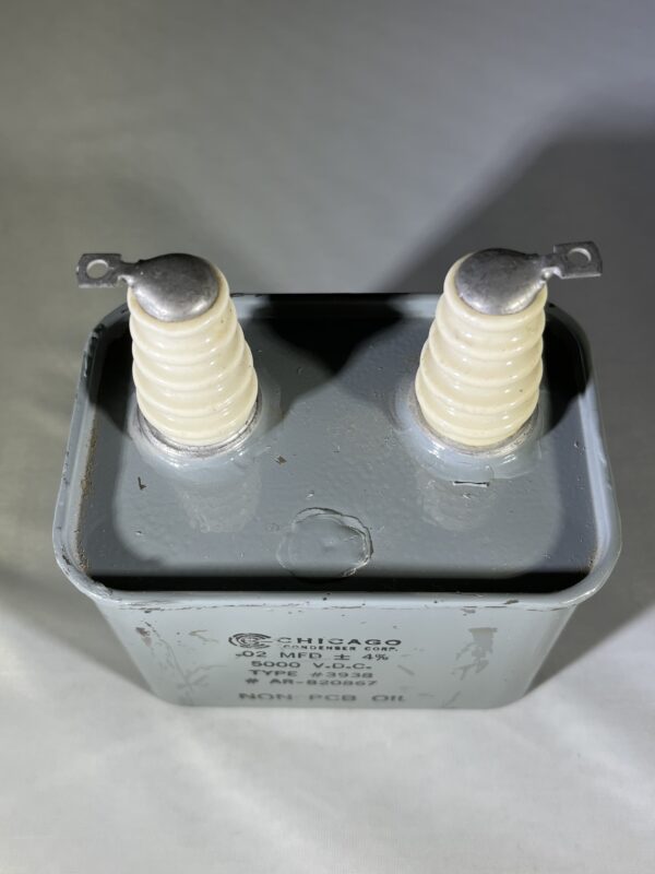 AR-820867 High Voltage Capacitor .02 MFD 5000 VDC P/N 3938 Chicago Condenser Corp - Image 2