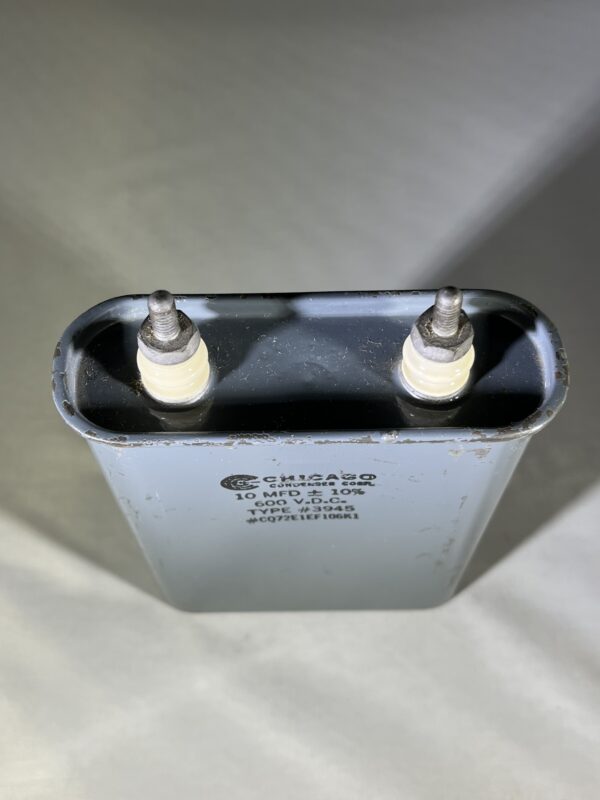CQ72E1EF106K1 High Voltage Capacitor 10 MFD 600 VDC P/N 3945 Chicago Condenser Corp - Image 2