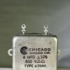High Voltage Capacitor 4 MFD 600 VDC P/N 3946 Chicago Condenser Corp