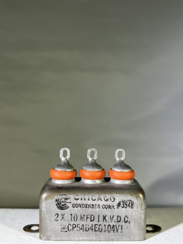 High Voltage Capacitor 2 x .10 MFD 1000 VDC P/N 3948 Chicago Condenser Corp