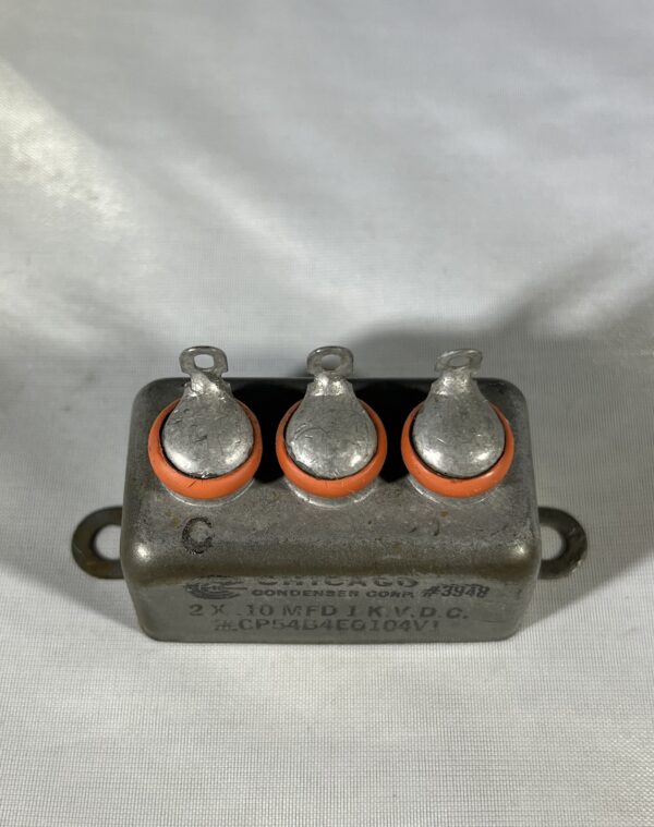 High Voltage Capacitor 2 x .10 MFD 1000 VDC P/N 3948 Chicago Condenser Corp - Image 2