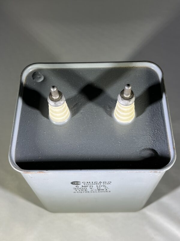 High Voltage Capacitor 6 MFD 3000 VDC P/N 3961 Chicago Condenser Corp - Image 2