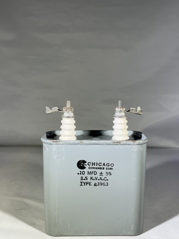 High Voltage Capacitor .10 MFD 1500 VAC P/N 3963 Chicago Condenser Corp