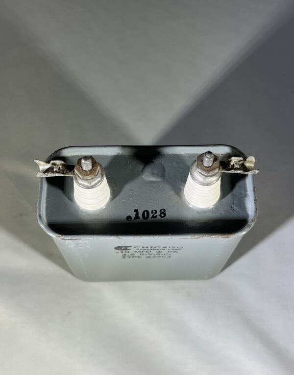 High Voltage Capacitor .10 MFD 1500 VAC P/N 3963 Chicago Condenser Corp - Image 2