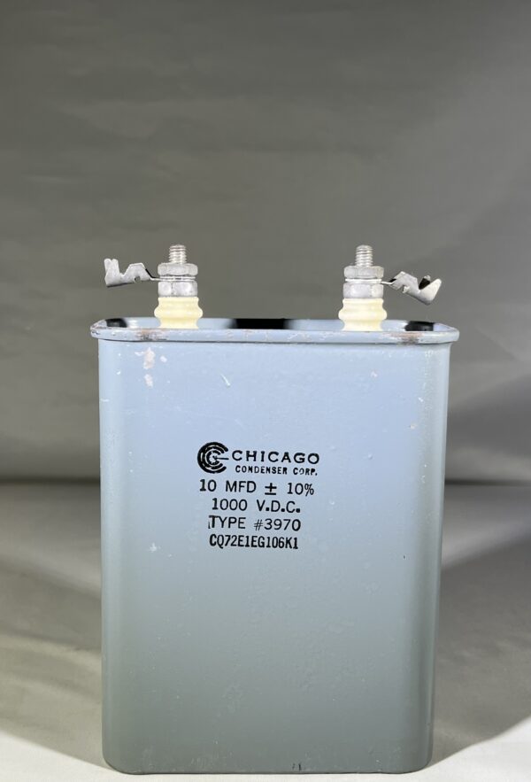 CQ72E1EG106K1 High Voltage Capacitor 10 MFD 1000 VDC P/N 3970 Chicago Condenser Corp