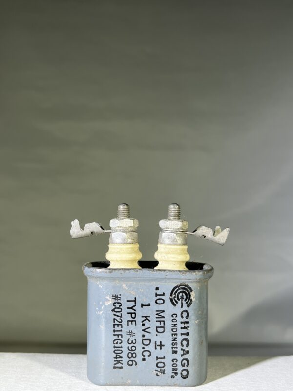 CQ72E1FG104K1 High Voltage Capacitor .10 MFD 1000 VDC P/N 3986 Chicago Condenser Corp