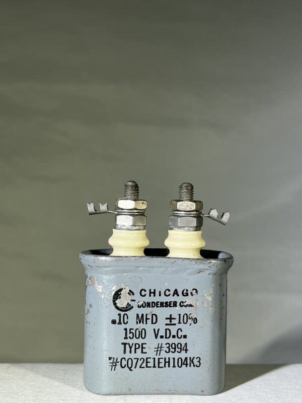 CQ72E1EH104K3 High Voltage Capacitor .10 MFD 1500 VDC P/N 3994 Chicago Condenser Corp
