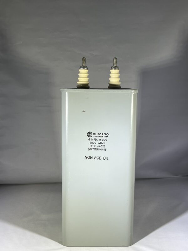 CP70E1EM405K1 (CQ72) High Voltage Capacitor 4 MFD 4000 VDC P/N 4021 Chicago Condenser Corp