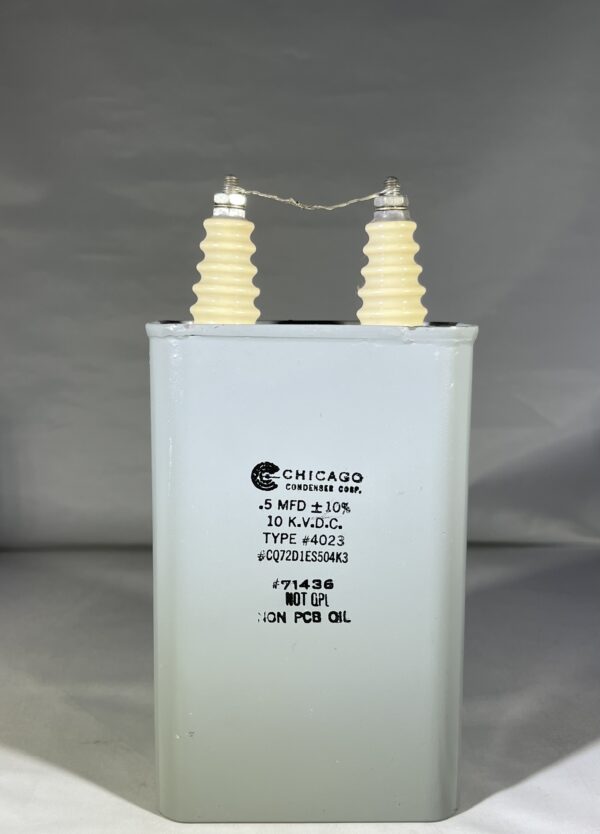 CQ72D1ES504K3 High Voltage Capacitor .5 MFD 10000 VDC P/N 4023 Chicago