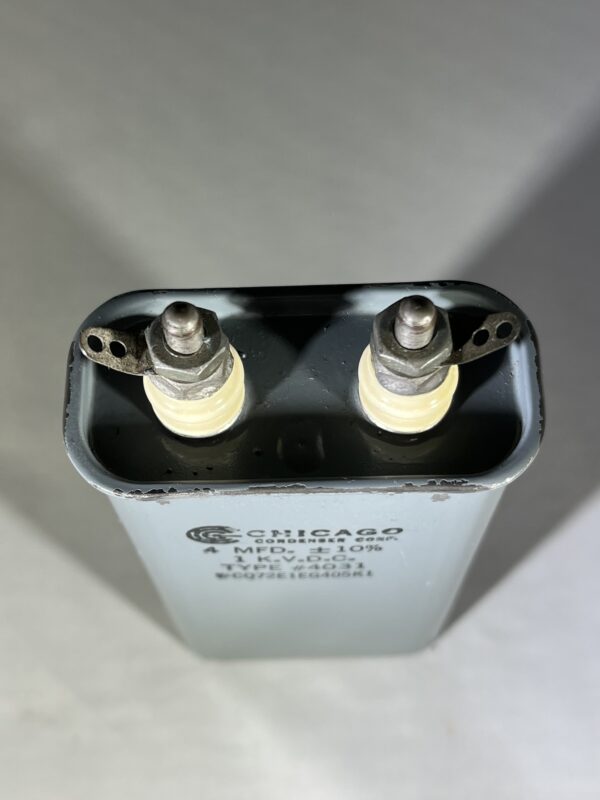 CQ72E1EG405K1 High Voltage Capacitor 4 MFD 1000 VDC P/N 4031 Chicago Condenser Corp - Image 2