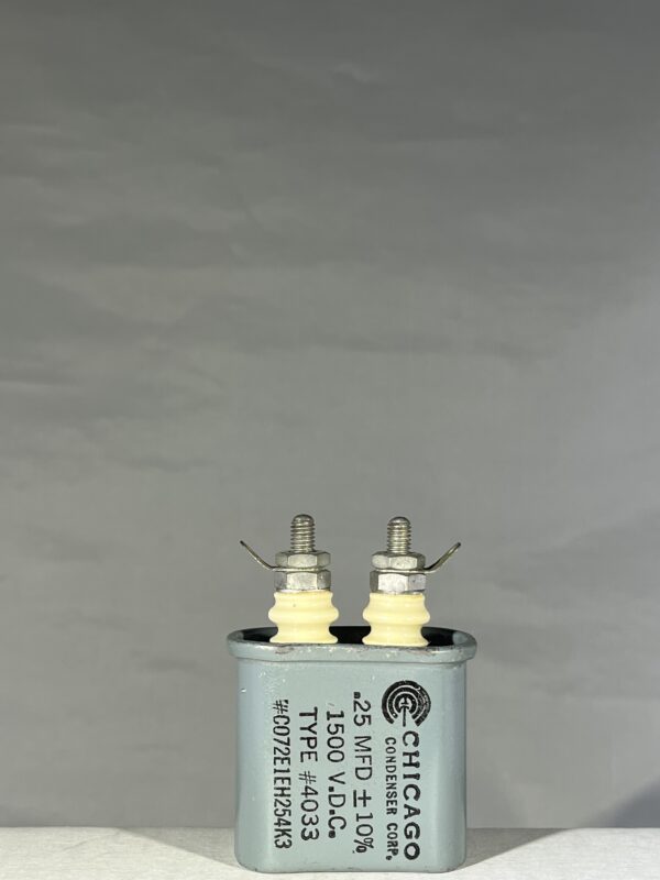 C072E1EH254K3 High Voltage Capacitor .25 MFD 1500 VDC P/N 4033 Chicago Condenser Corp