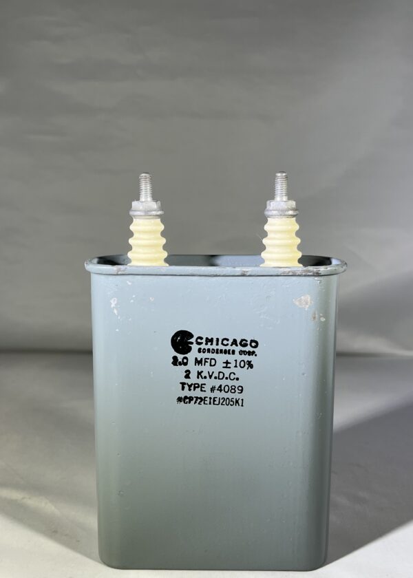 CP72E1EJ205K1 High Voltage Capacitor 2.0 MFD 2000 VDC P/N 4089 Chicago Condenser Corp