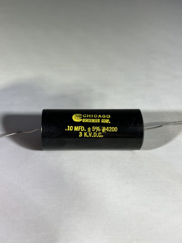 High Voltage Capacitor .10 MFD 3000 VDC P/N 4200 Chicago Condenser Corp