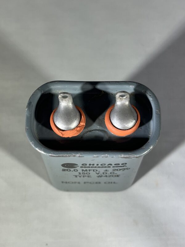 High Voltage Capacitor 20 MFD 150 VDC P/N 4201 Chicago Condenser Corp - Image 2
