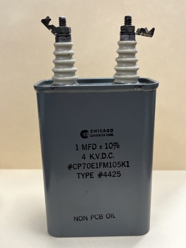 CP70E1FM105K1 High Voltage Capacitor 1 MFD 4000 VDC P/N 4425 Chicago Condenser Corp