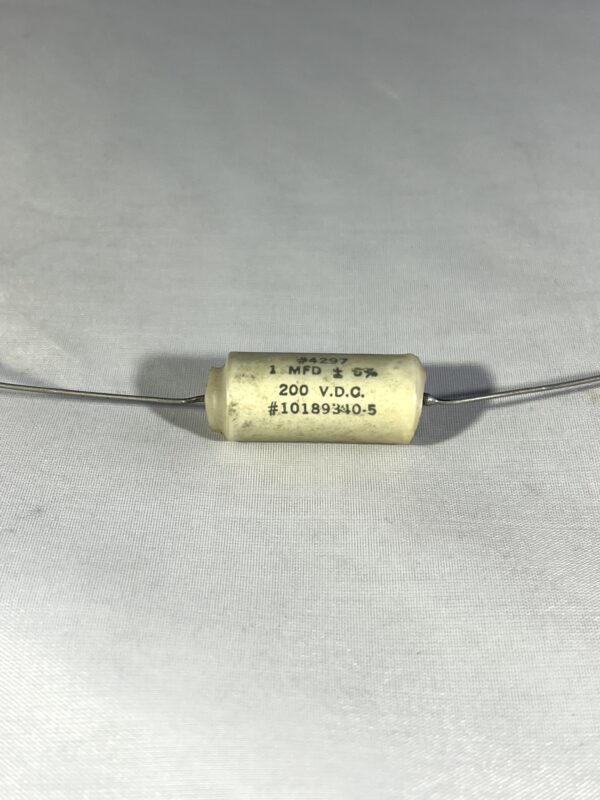 10189340-5 High Voltage Capacitor 1 MFD 200 VDC P/N 4297 Chicago Condenser Corp