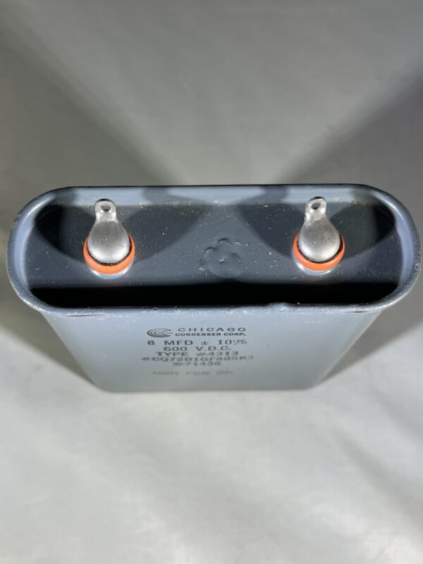 CQ72B1GF805K3 High Voltage Capacitor 8 MFD 600 VDC P/N 4313 Chicago Condenser Corp - Image 2