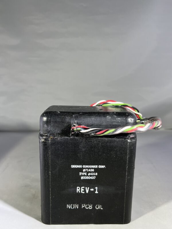 Chicago Condenser Corp 3 x 4.0 uF 600 VDC 3350437 P/N 4318 Wire Leads