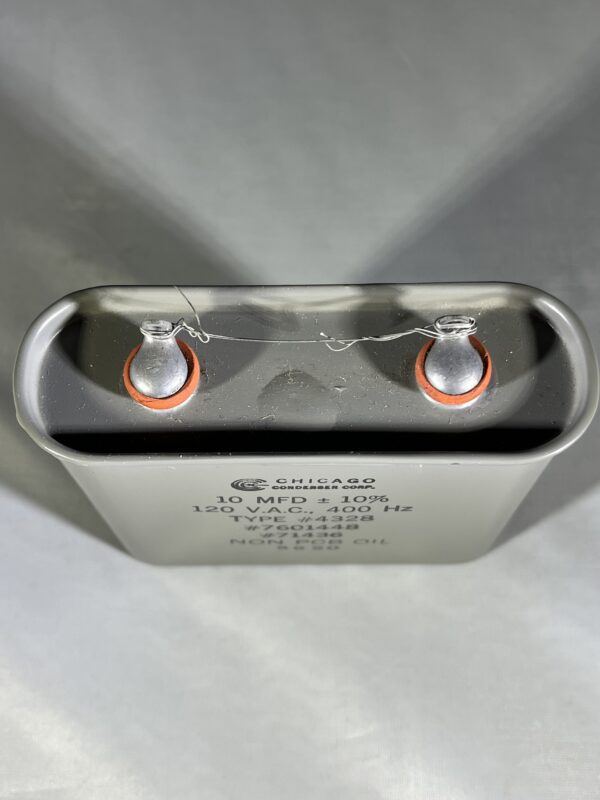 7601448 High Voltage Capacitor 10 MFD 120 VAC P/N 4328 Chicago Condenser Corp - Image 2