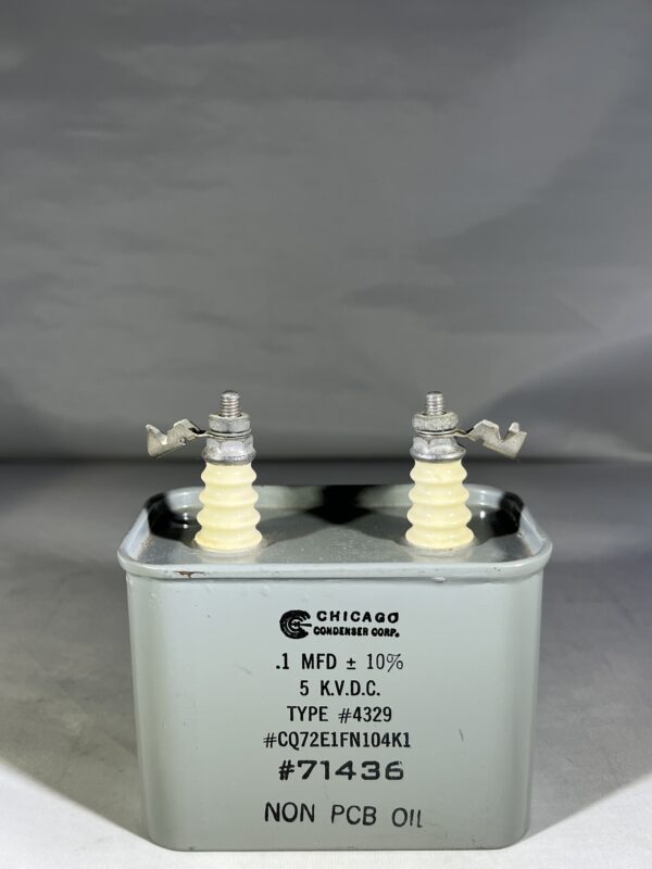 CQ72E1FN104K1 High Voltage Capacitor .1 MFD 5000 VDC P/N 4329 Chicago Condenser Corp